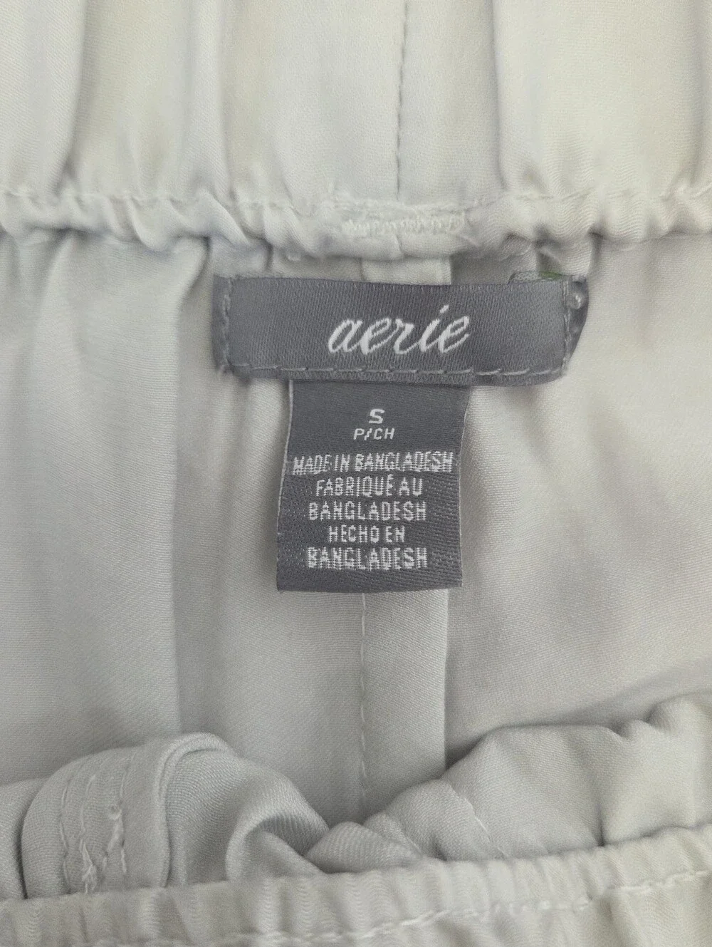 Aerie Women's Belted Elastic Paperbag Silver Joggers, Size S